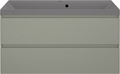 Style Line Тумба под раковину Манхэттен 100 Plus подвесная эмаль олива матовая – фотография-10